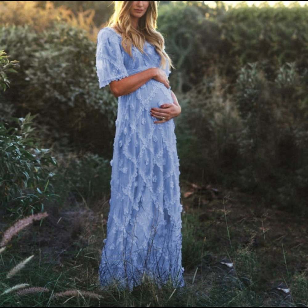 Maternity dress in baby blue